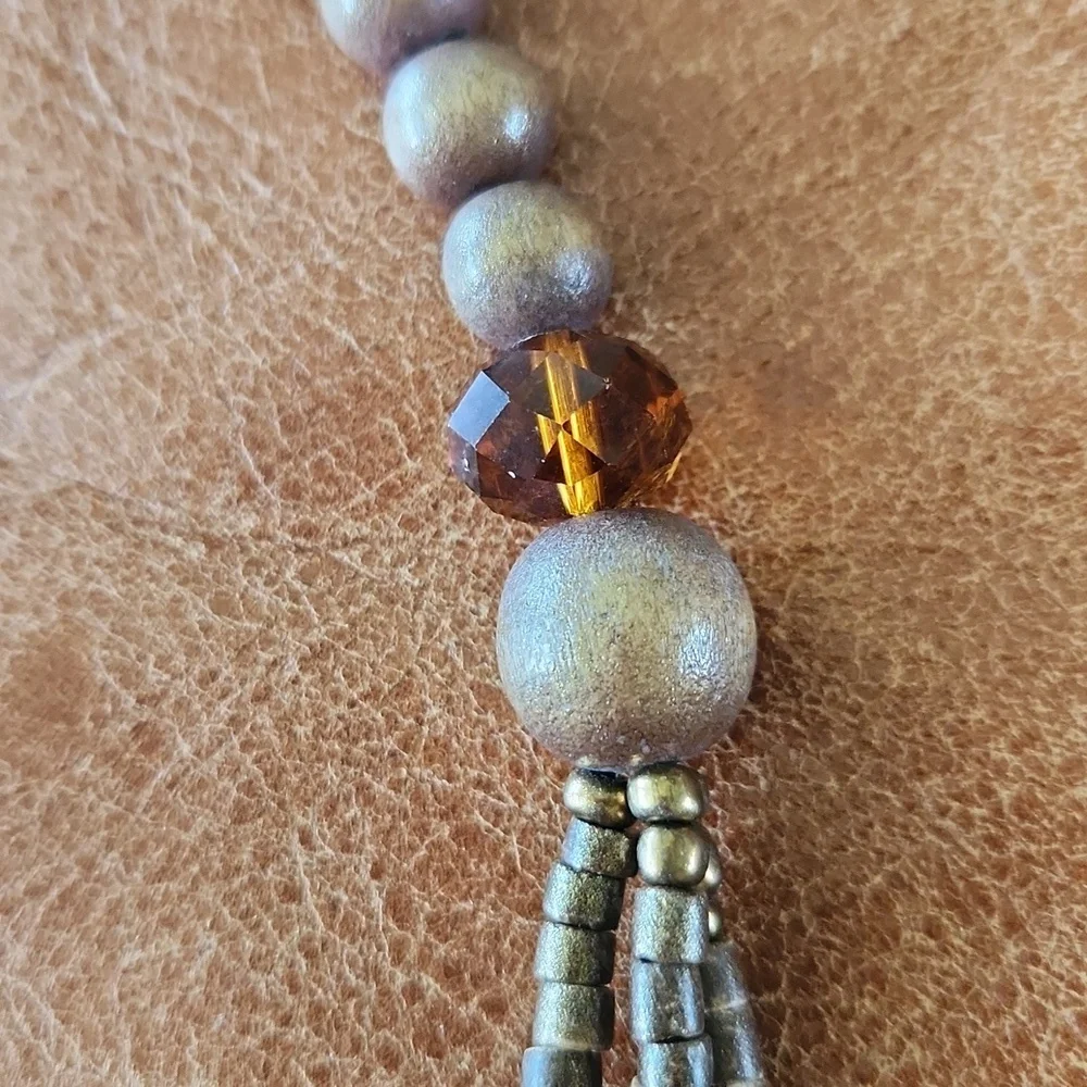 BOHO Wooden Layered‎ Necklace Brown 12